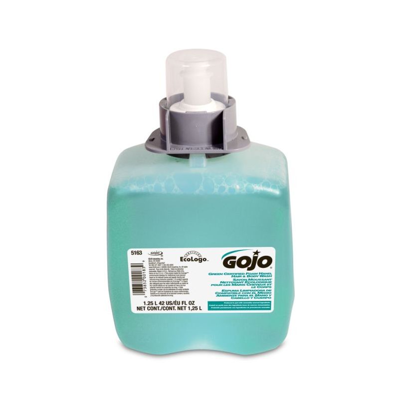 GOJO Foam Hand, Hair, & Body Wash, 1250mL FMX12 Refill, Green